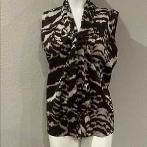 Calvin Klein Brown Animal Print Top, Size L